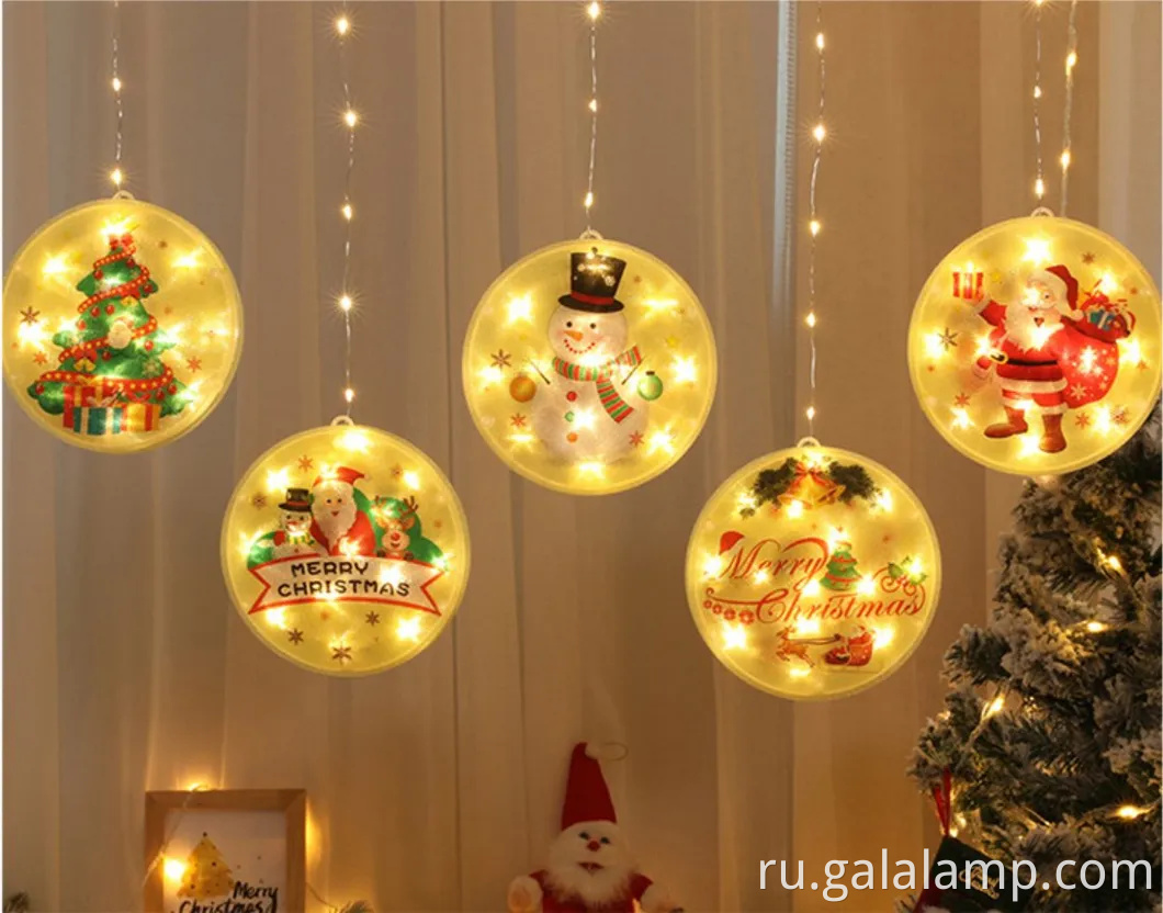 Очаровательные светодиодные сказочные огни с Santa и Elk Designs